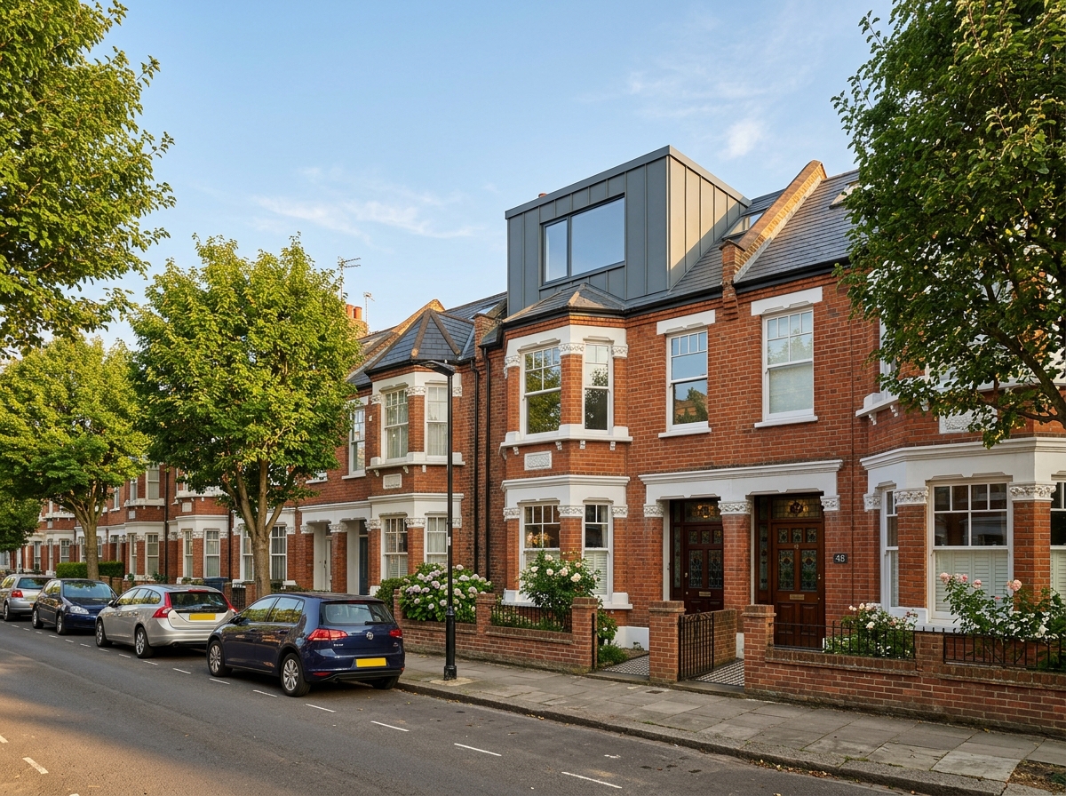 Same Edwardian terrace after dormer loft conversion
