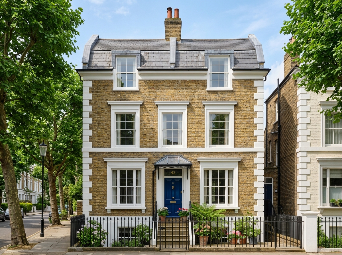 Victorian London townhouse before mansard conversion