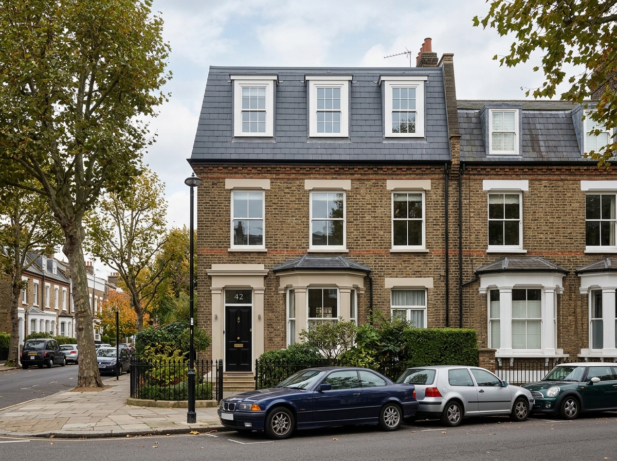 Mansard loft conversion on a Victorian London townhouse