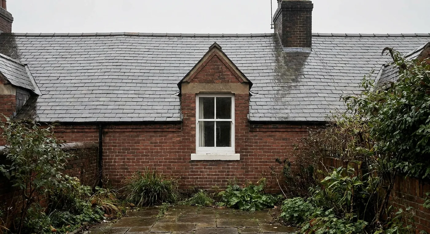 Gable-fronted dormer on a red-brick UK terraced house